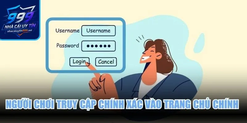 Người chơi truy cập chính xác vào trang chủ chính để xác minh